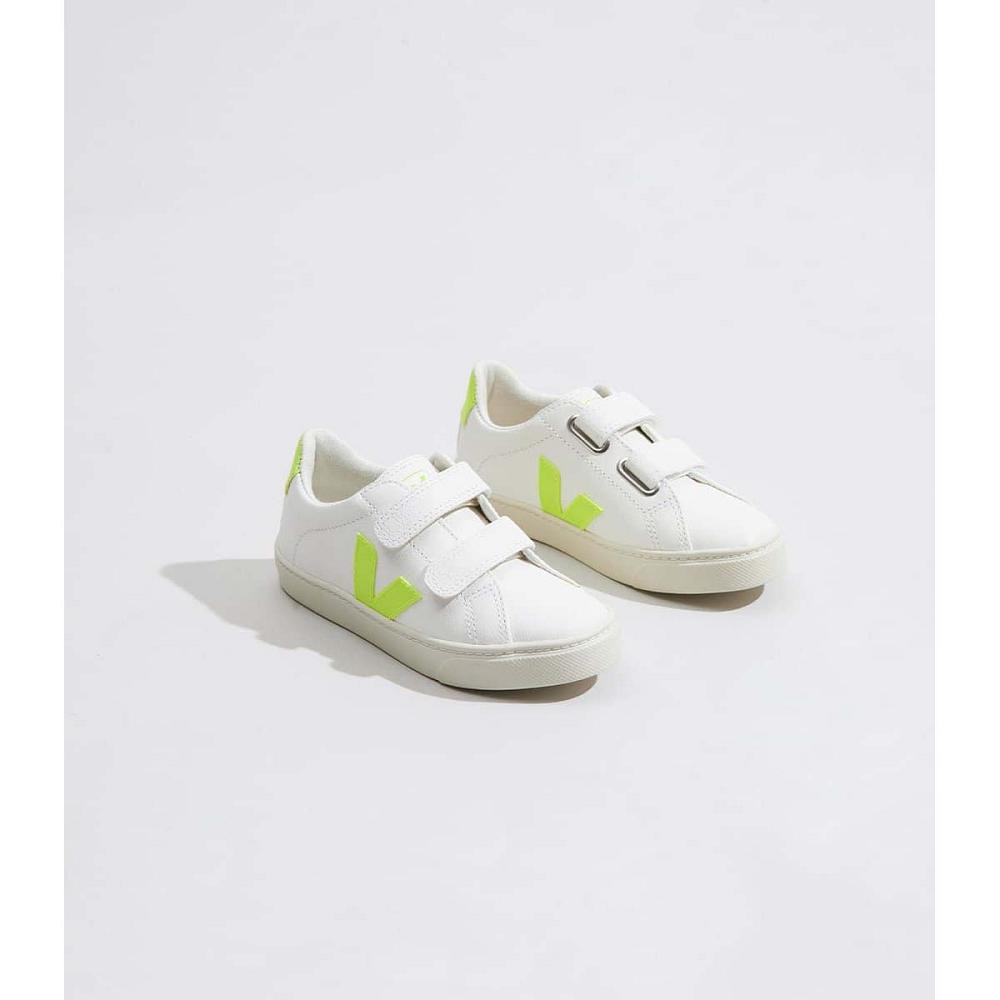 White/Green Kids' Veja ESPLAR CHROMEFREE Shoes | AU 726GSO